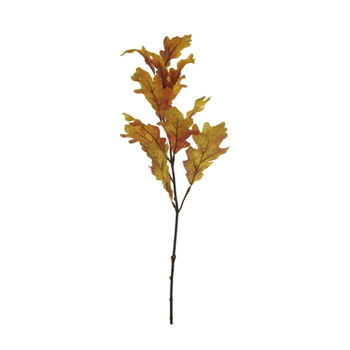 Levně Větev listy dubové umělá žlutá 64cm