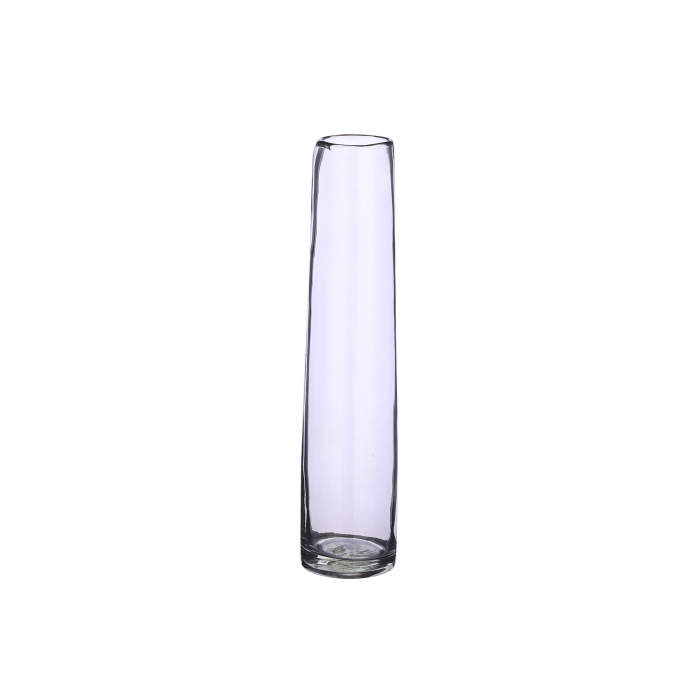 E-shop Váza skleněná úzká XANDRA na 1 květ šedá 30,5cm