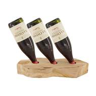 Dřevěný  stojan na 3 lahve vína přírodní 38cm
