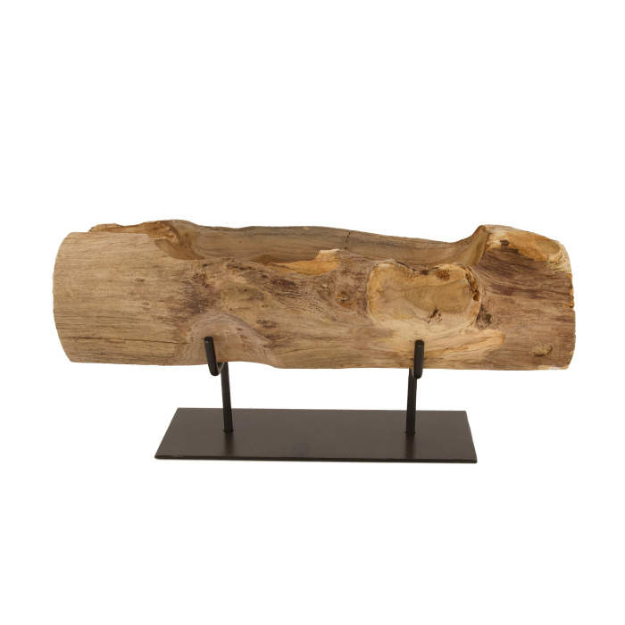 Levně Truhlík dřevěný atypický na kovovém podstavci 38cm