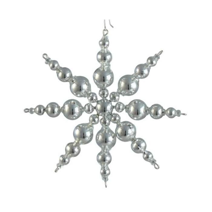 E-shop Hvězda perličky stříbrná 11cm