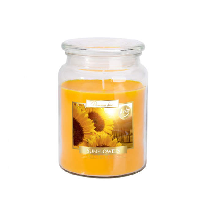 Levně Svíčka vonná ve skle slunečnice 500g