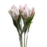 Tulipán řezaný umělý 40cm sv. růžovo-bílý