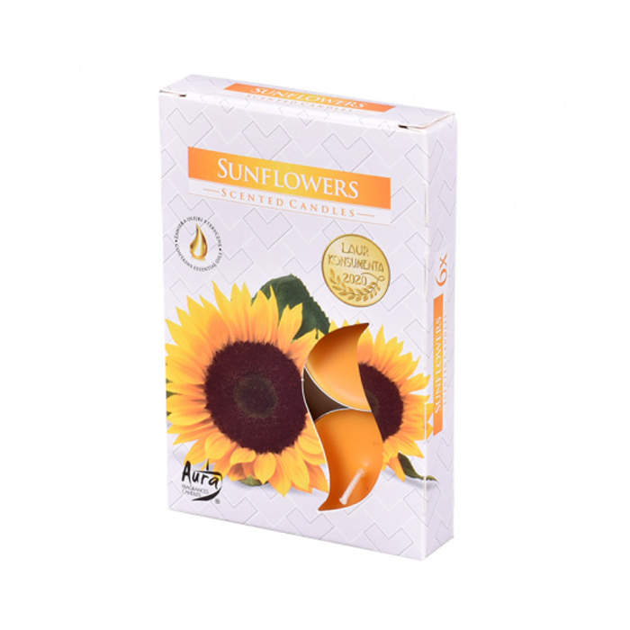Levně Svíčka čajová vonná Sunflowers 6ks