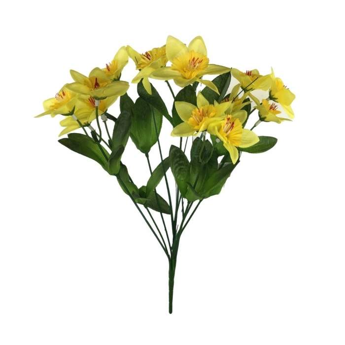 Levně Narcis trsový umělý žlutý 40cm