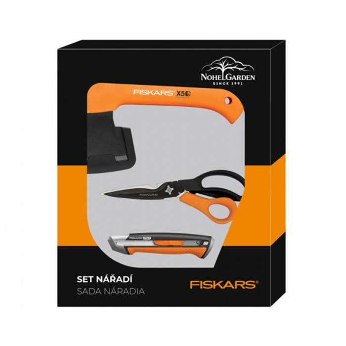 E-shop Set pro kutily Fiskars - nůžky + sekera + nůž odlamovací 3ks