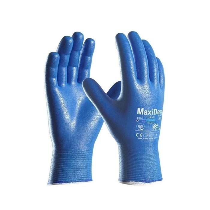 Levně Rukavice MAXIDEX® 19-007 máčené modré vel. 10