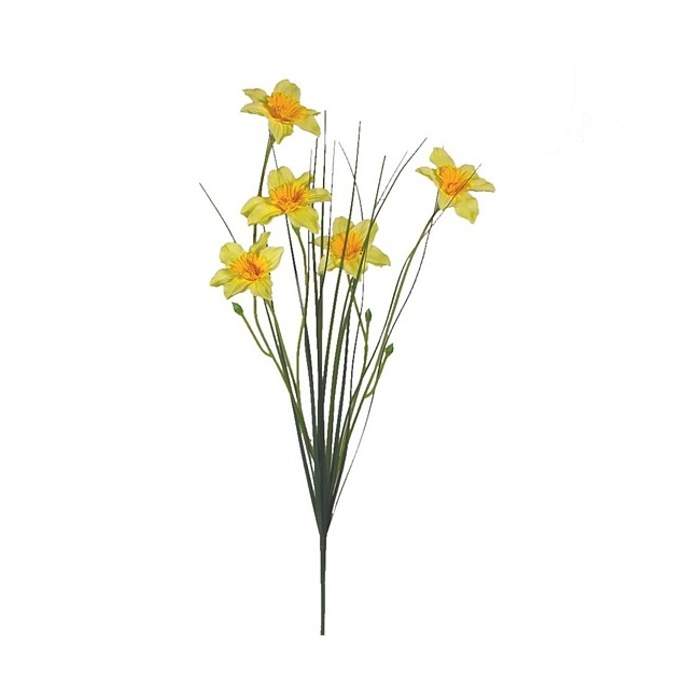 Levně Narcis 5 květů umělý žlutý 73cm