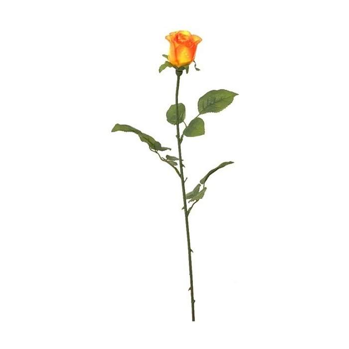 Levně Růže VENUS řezaná umělá oranžová 64cm