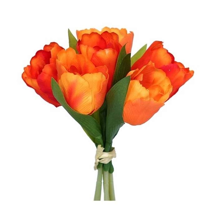 Levně Tulipán svazek umělý oranžová 7ks