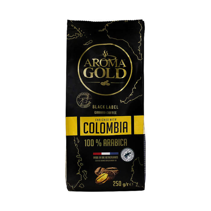 Levně Káva AROMA GOLD Black Label Colombia mletá 250g