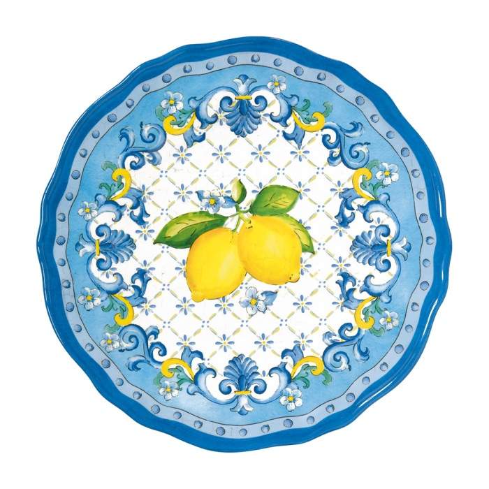 Levně Talíř dezertní porcelánový SORRENTO bílo-modrý 23cm