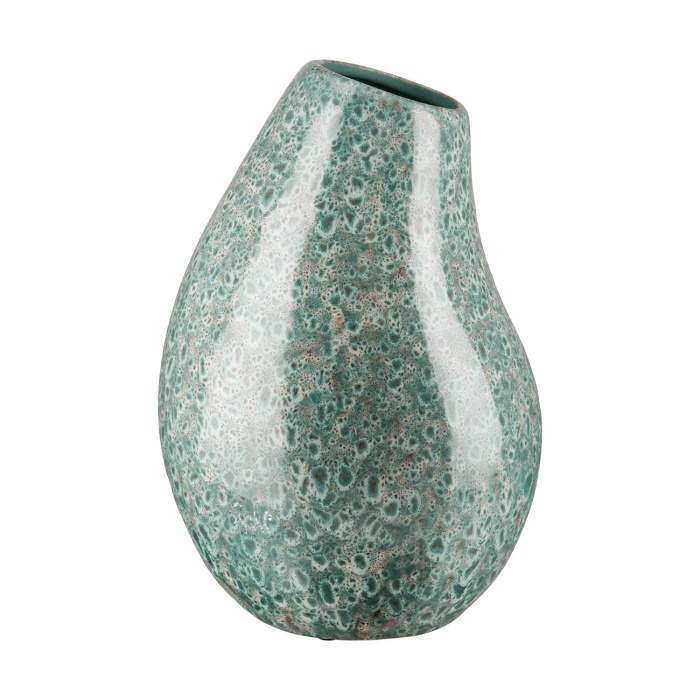 Levně Váza kulatá keramická atyp ORGANIC tyrkysová 29x19cm