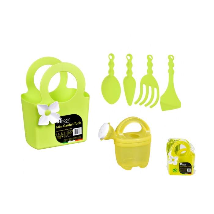 E-shop Nářadí dětské plastové s taškou a konvičkou zelené 6ks