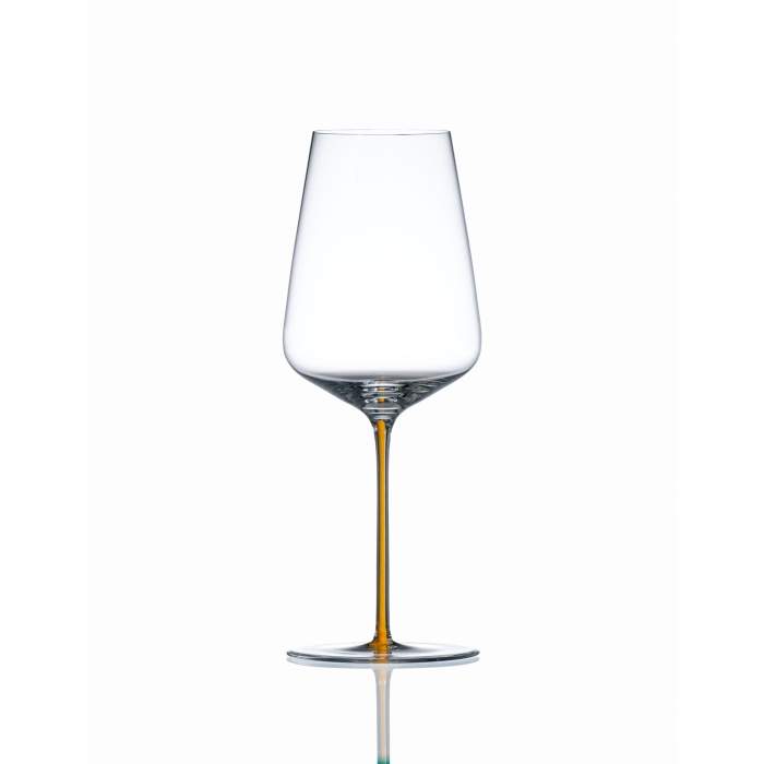 Levně Sklenice na víno AURIGA skleněná s oranžovou stopkou 540ml