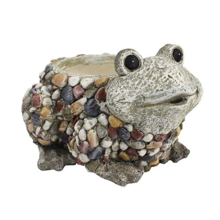 Levně Obal hliněný žába šedý 27cm