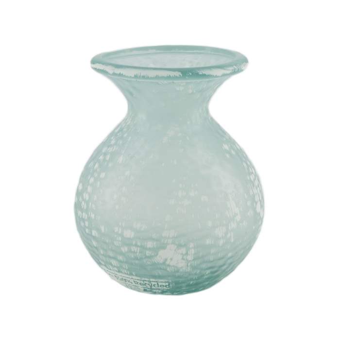 E-shop Váza skleněná matná bílá 19cm