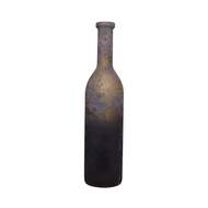 Váza/lahev skleněná šedozlatá patina 75cm