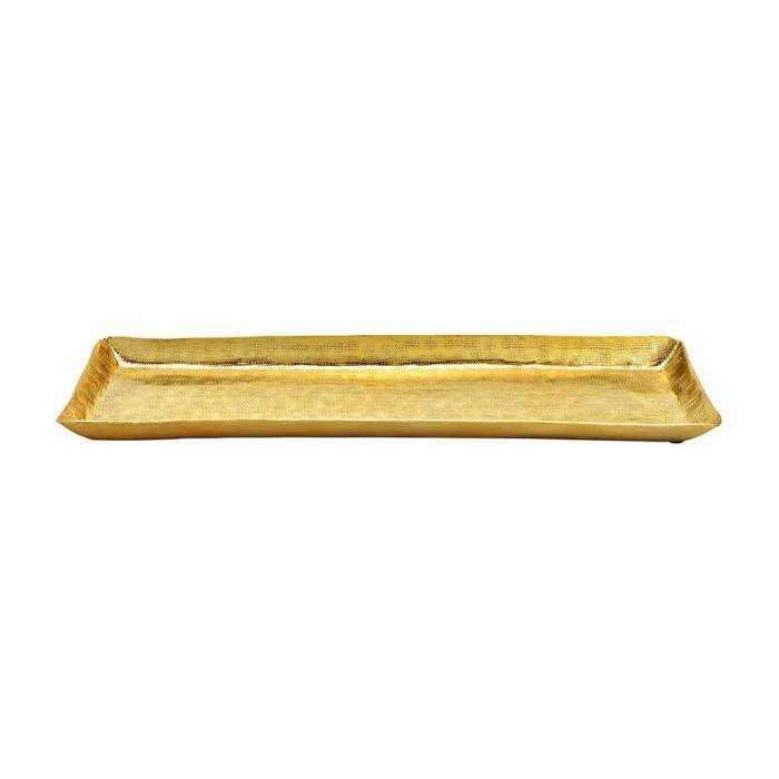 Levně Tác hranatý kovový zlatý 53cm