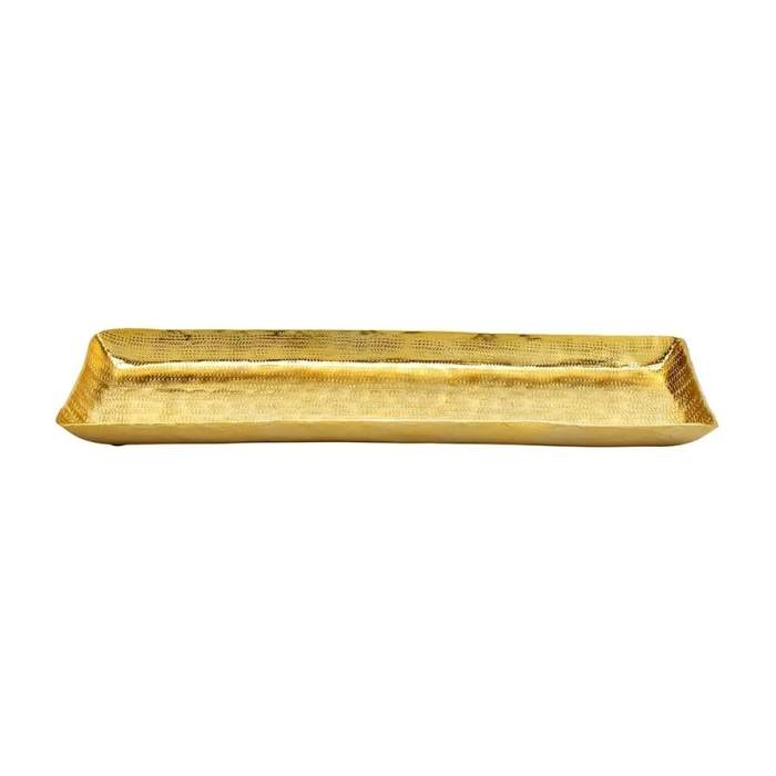 Levně Tác hranatý kovový zlatý 42cm