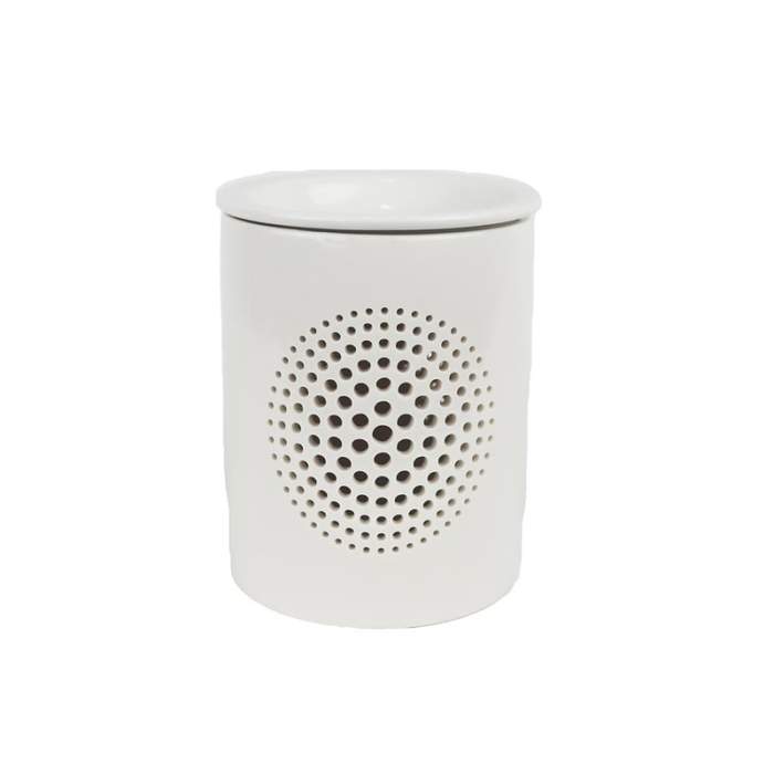 E-shop Aromalampa porcelánová s puntíky v kruhu bílá 13,5cm
