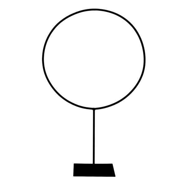 Levně Dekorace kruh RUFIJI na podstavci stříbrný 80cm