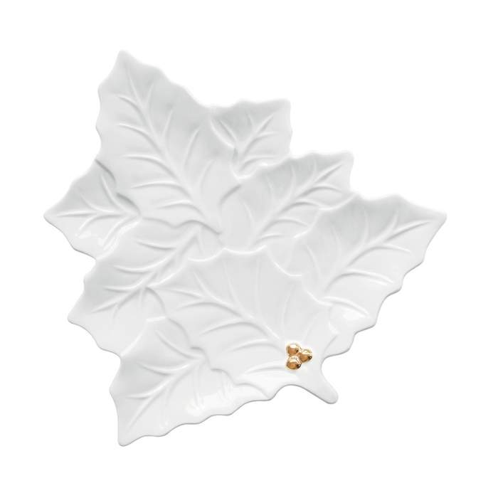 Levně Talíř strom servírovací porcelánový HOLLY & BERRIES bílý 30cm