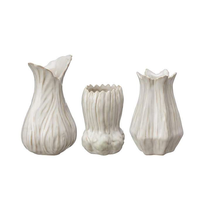 E-shop Váza atypická porcelánová LESLIE bílá mix 12cm