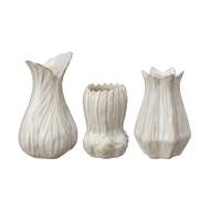 Váza atypická porcelánová LESLIE bílá mix 15cm