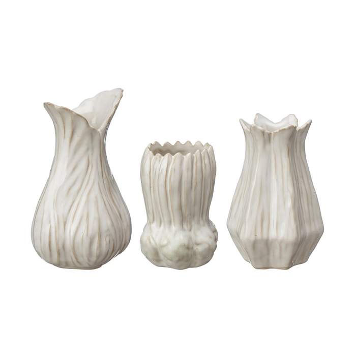 Levně Váza atypická porcelánová LESLIE bílá mix 15cm
