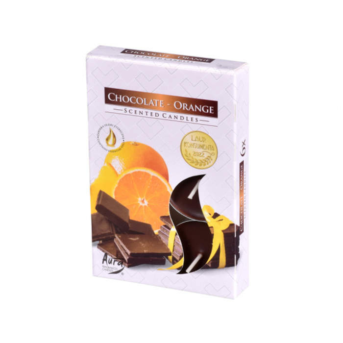 Levně Svíčka čajová vonná Chocolate & Orange 6ks