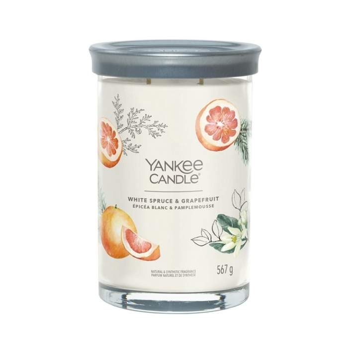 Levně Svíčka YANKEE CANDLE Signature Tumbler 567g White Spruce & Grapefruit