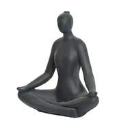 Žena sedící meditující z polymagnesia antracitová 44cm