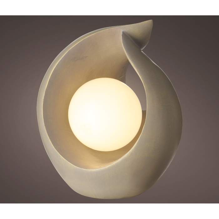 E-shop Lampa kapka polyresinová, solární, 3LED t.bílá s časovačem sv.šedá 19cm