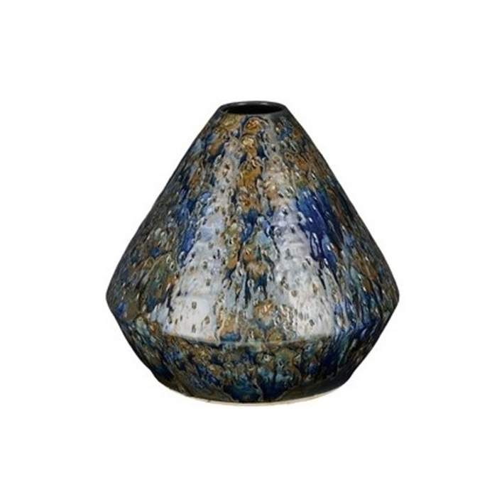 Levně Váza kónická keramická HARRIS tm.modrá 25cm