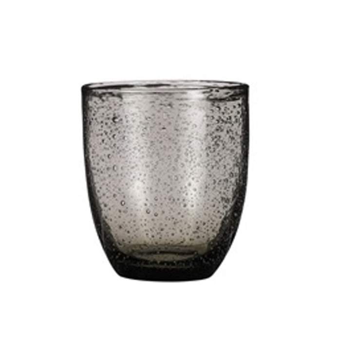 Levně Váza/sklenice skleněná CAIA šedá 9,5cm