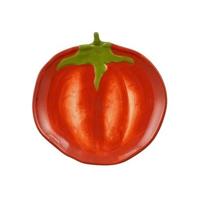 Levně Talíř kameninový rajče červený 18,5cm