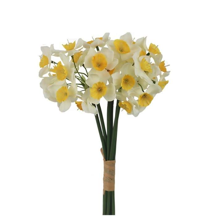 Levně Narcis svazek umělý bílo-žlutý 6ks