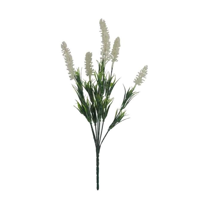 Levandule trsová umělá 8 květů bílá 30cm
