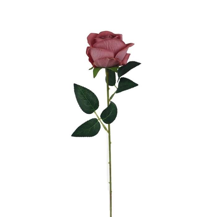 Levně Růže řezaná umělá růžová 50cm