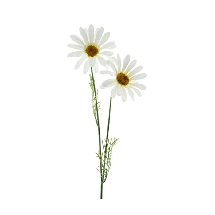 Levně Kopretina CORDOBA řezaná umělá se 2 květy bílá 56cm