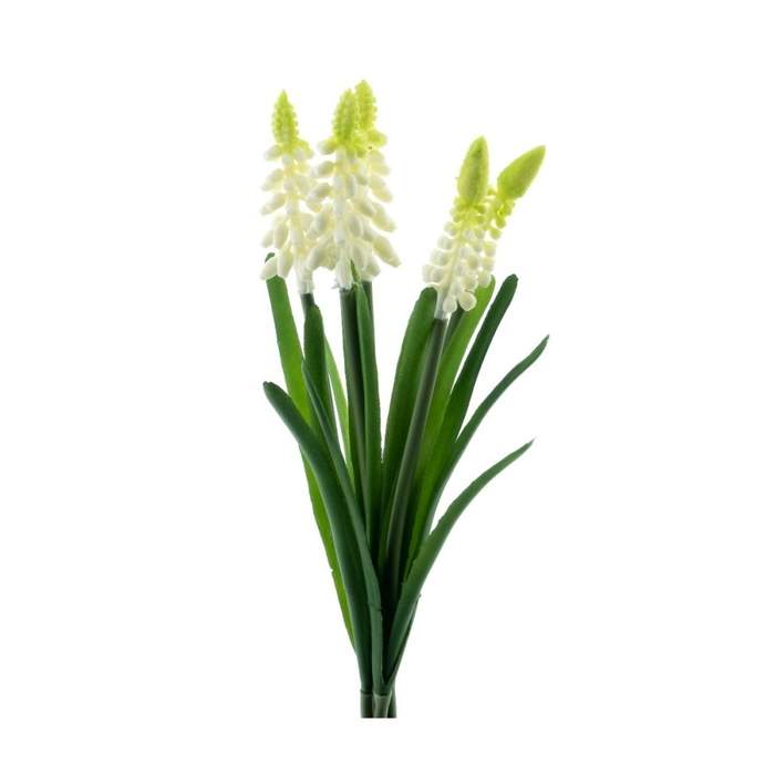 E-shop Modřenec umělý ve svazku krémový 5 květů 27cm