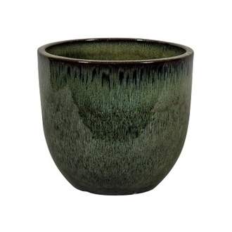Květináč SHANGHAI 10-01DA keramický glazovaný tm.zelený 30cm