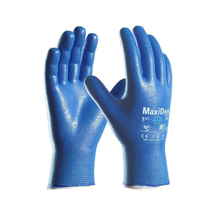 Levně Rukavice MAXIDEX® 19-007 celomáčené modré vel.9