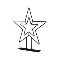 Dekorace hvězda RUVUMA na podstavci kovová černá 65cm