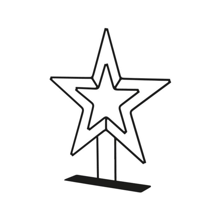 Dekorace hvězda RUVUMA na podstavci kovová černá 65cm