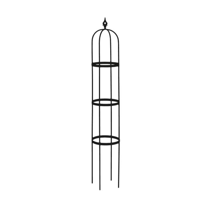 Opora/obelisk TARN kulatá se špicí kovová černá 125cm