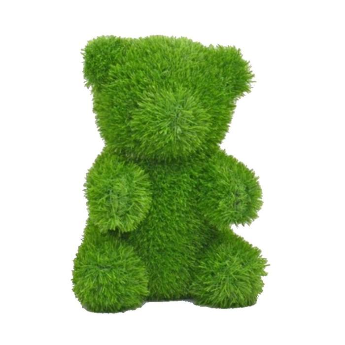 Levně Medvěd sedící z umělého trávníku (polyesteru) zelený 35cm