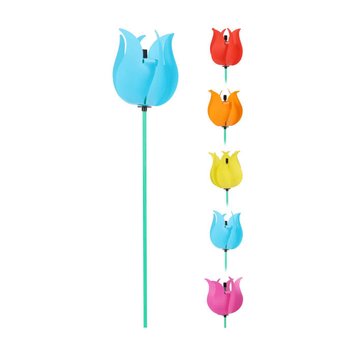 E-shop Větrník plastový tulipán mix 45cm