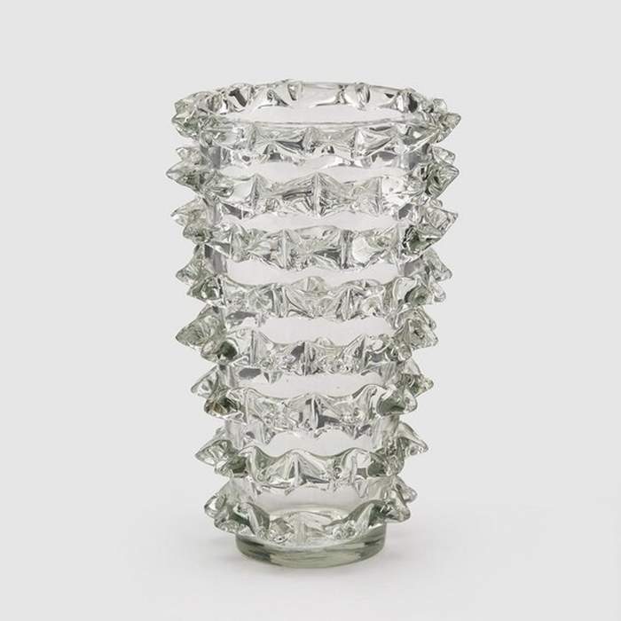 E-shop Váza skleněná válcová s hroty čirá 35cm